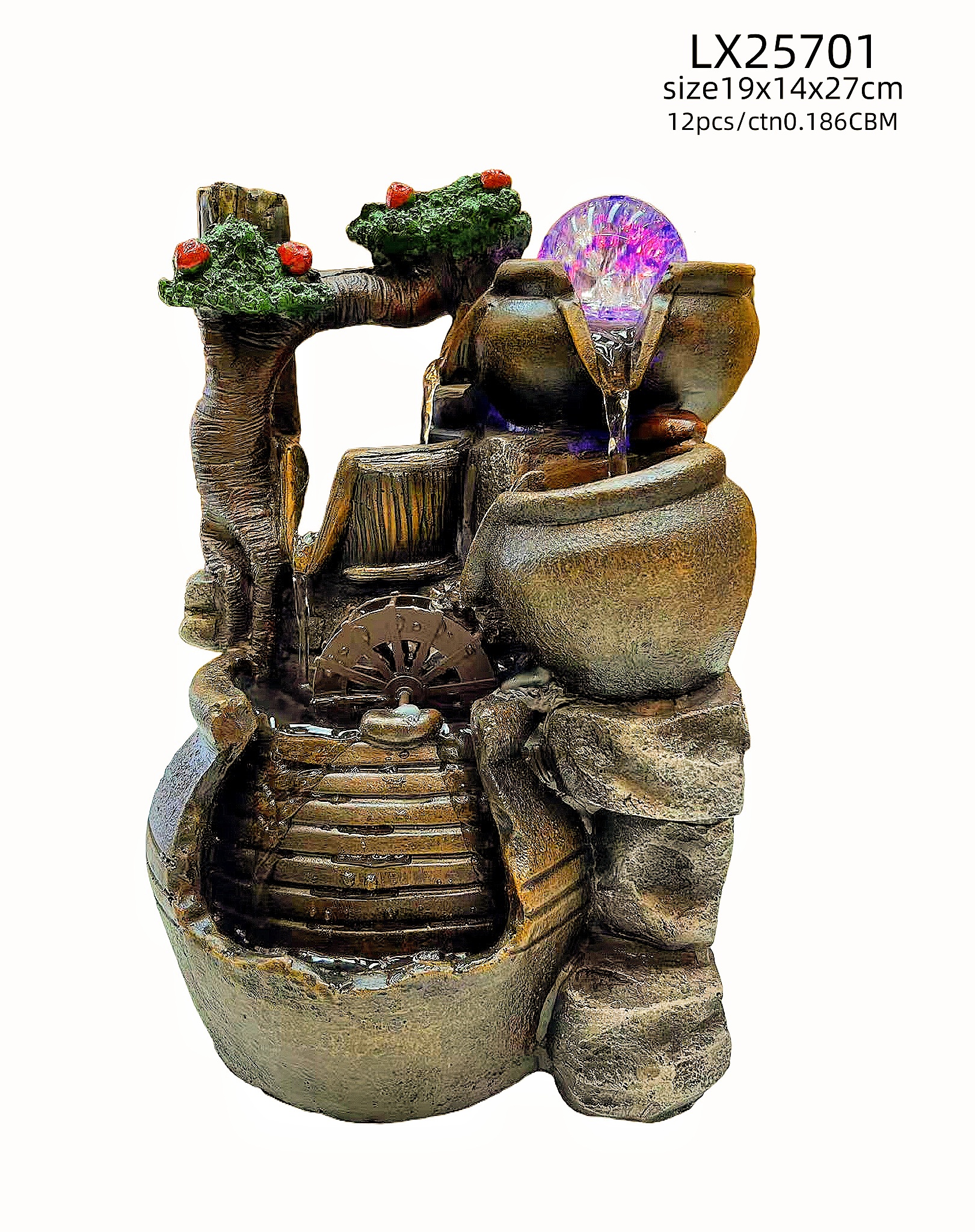 water fountain利星 花园工艺品摆件 流水摆件  风水球 树脂流水喷泉。