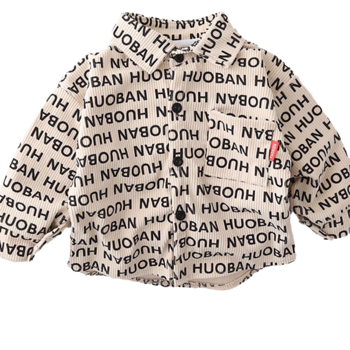 Autumn children's clothing 2023 new style letter long-sleeved shirts for boys and girls, Korean style loose cotton letter stylish coats for children Item Picture