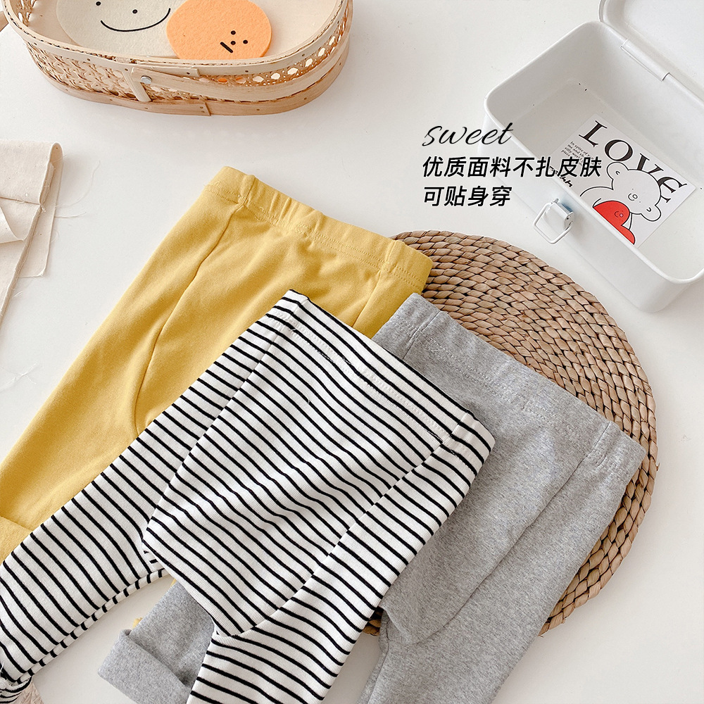 Customized link: 0-2 years old spring clothing for boys and girls, Korean black and white striped pants, children's outings MK083 Specification drawing