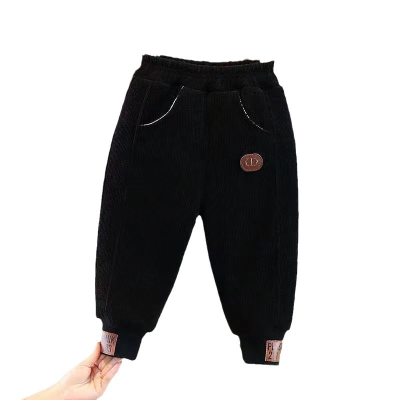 New children's crotch pants, baby crotch pants, thickened fleece thermal pants for infants, three layers for winter babies to get through the winter Item Picture