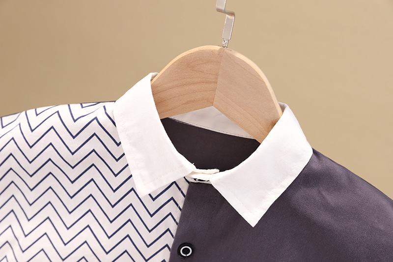 Korean style ~ Children's long-sleeved shirts, boys' autumn thin striped baby shirts, spring and autumn coats are trendy Specification drawing