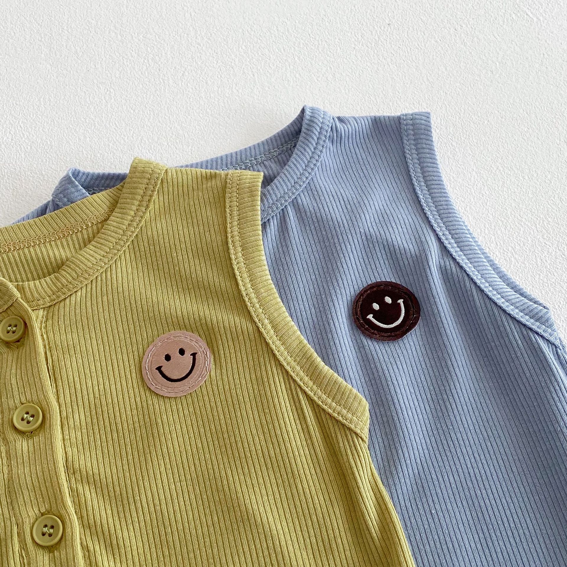 Baby Smiling and farting Dress 2025 New Summer baby solid color ribbed sleeveless hatching dress with newborn label Specification drawing
