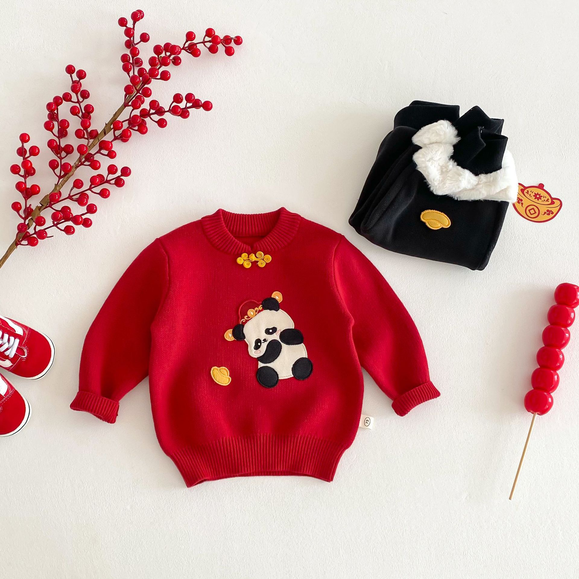 Girls' fashion sweater 2025 New Spring Baby Korean-style stylish core-spun knitted top, baby spring clothing trend full figure