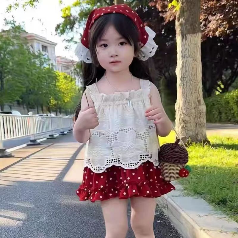 【 Headscarf Gift 】 A new and stylish summer dress set for out-of-season girls, featuring a halter top and a trendy two-piece outfit Specification drawing