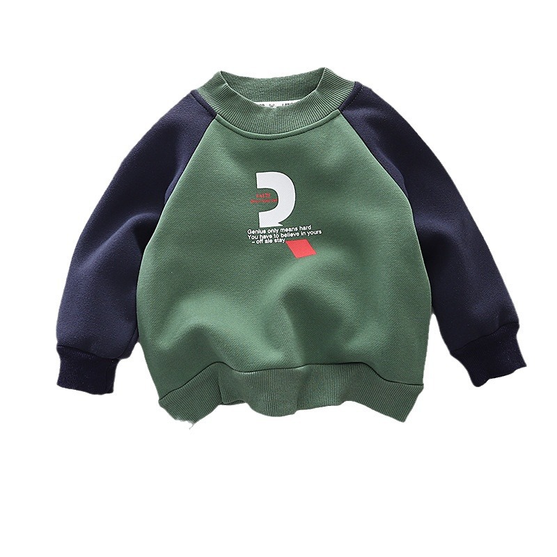 Boys' fleece hoodie 2023 New trendy children's stylish winter Korean-style one-piece fleece thickened base layer Item Picture