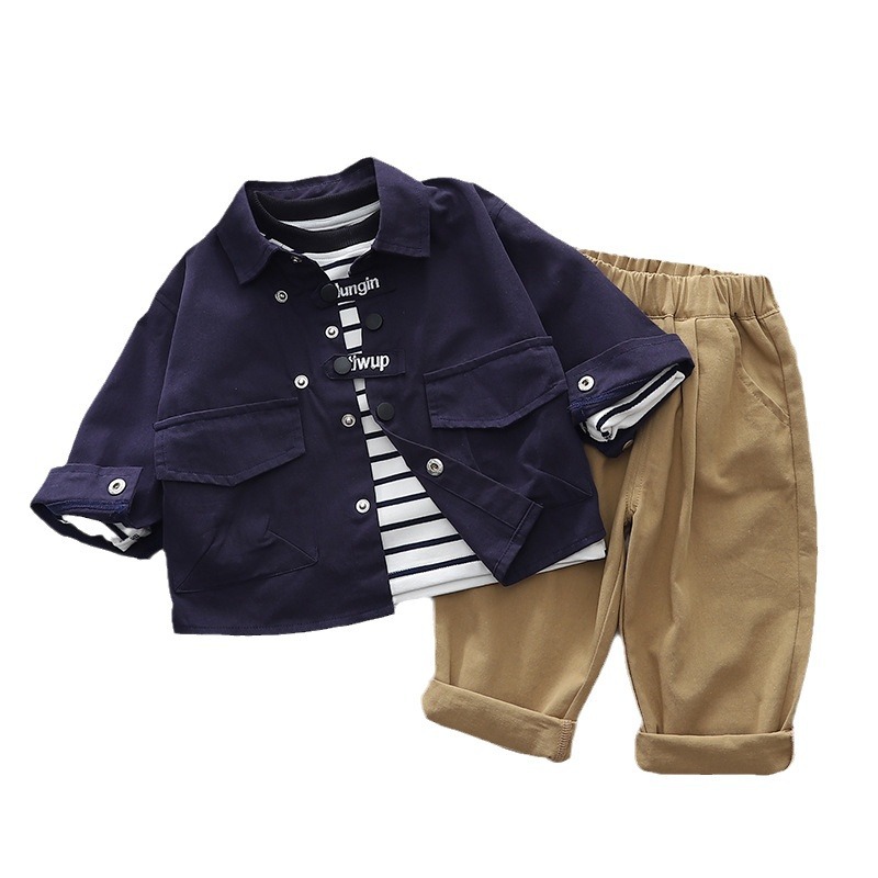 Boys' shirt jacket 2024 Spring and Autumn new collection, children's large pocket jacket shirt, baby's personalized and versatile top trend Application Scenario