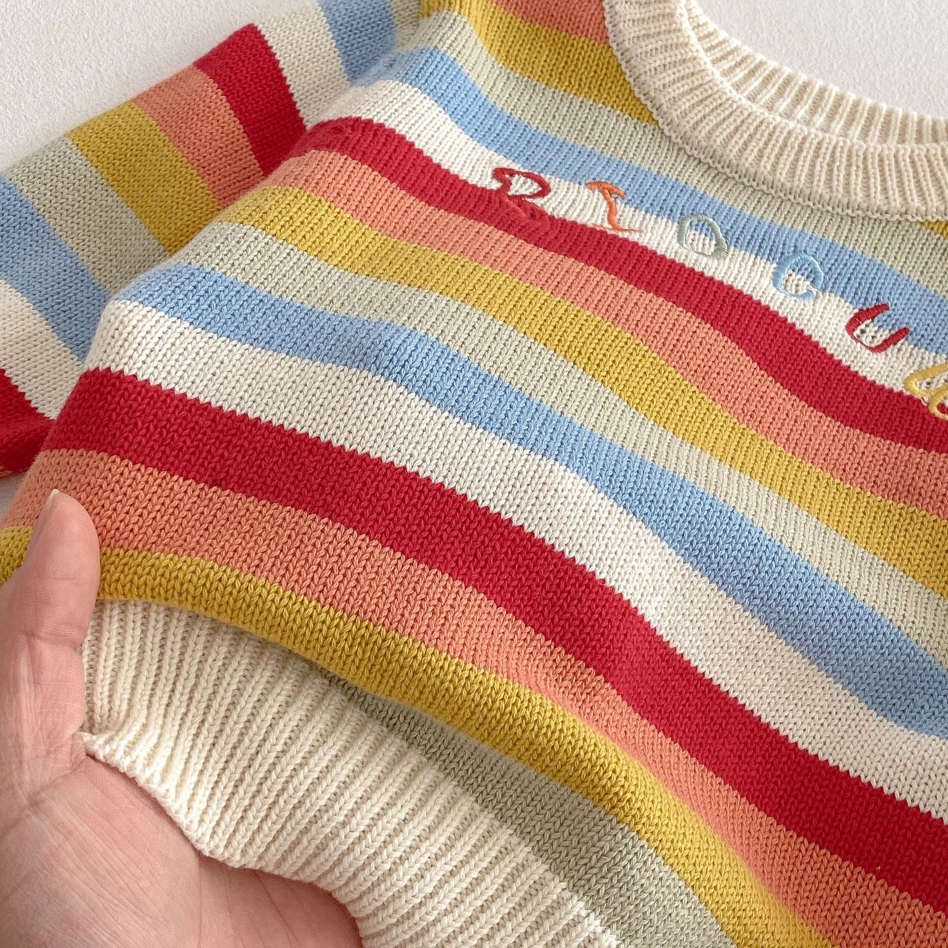 Girls' fashion sweater 2025 New Spring Baby Korean-style stylish core-spun knitted top trendy baby spring wear Application Scenario