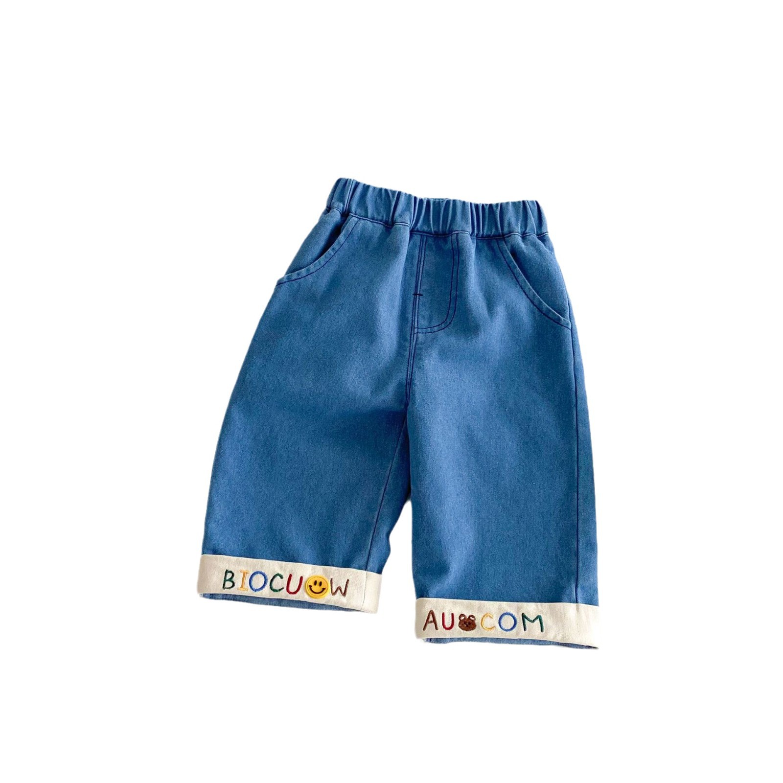 Children's stylish jeans 2025 New Spring embroidered cartoon casual pants for girls, baby Korean spring dress pants Item Picture