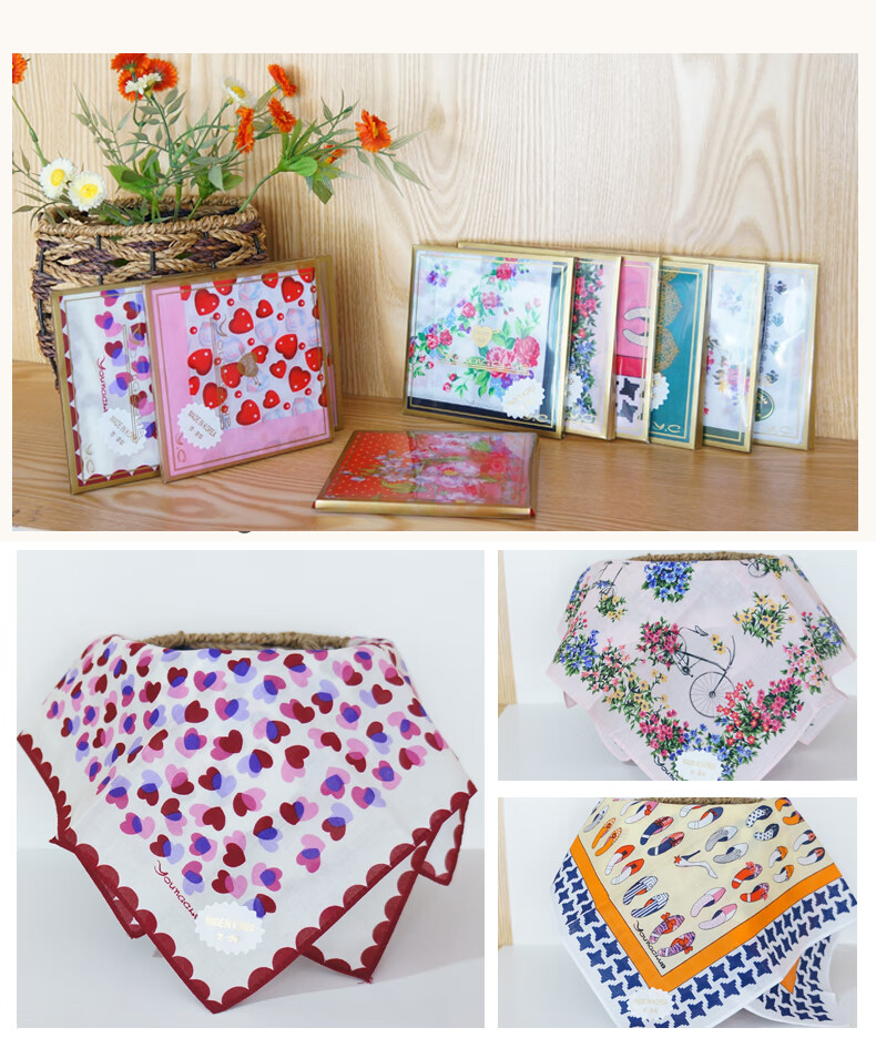 韩国进口happylife商务送礼纯棉手帕 小方巾礼盒男女款 双条礼盒详情9