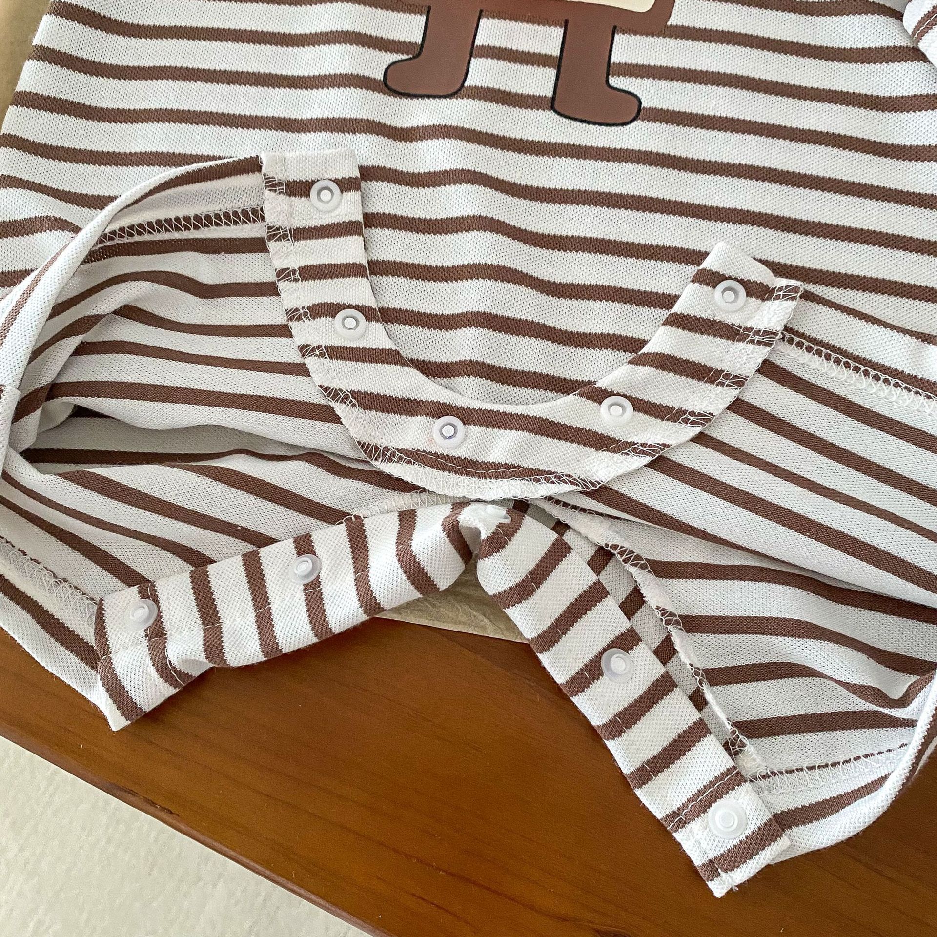 Baby striped jumpsuit for 0-2 years old, summer Huzhou Zhili baby cartoon bottom wrap clothing Trend AL545, soft Application Scenario