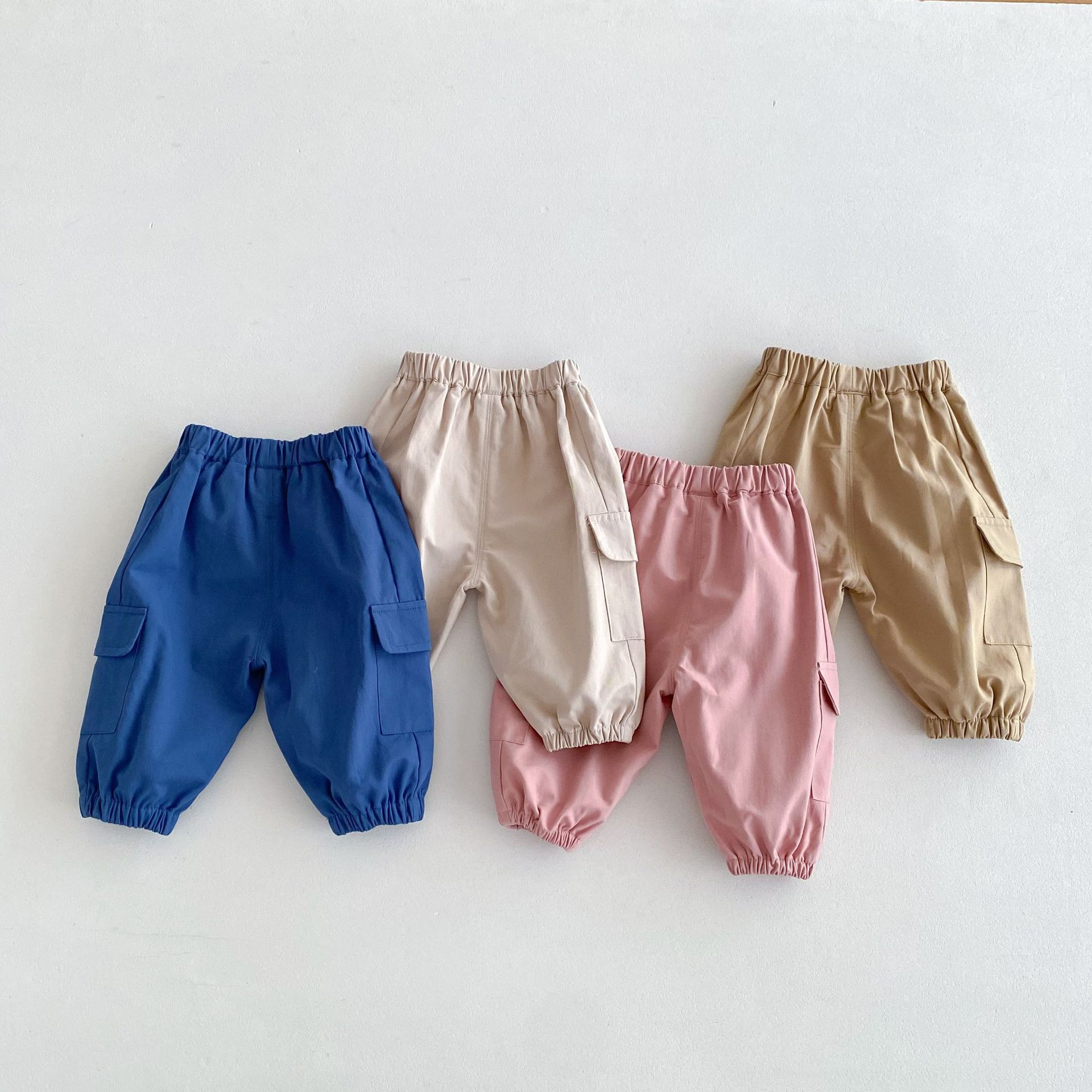 Work pants, girls' pants 2025 new autumn collection, children's spring and autumn casual pants, big kids pure cotton autumn sports pants details Picture