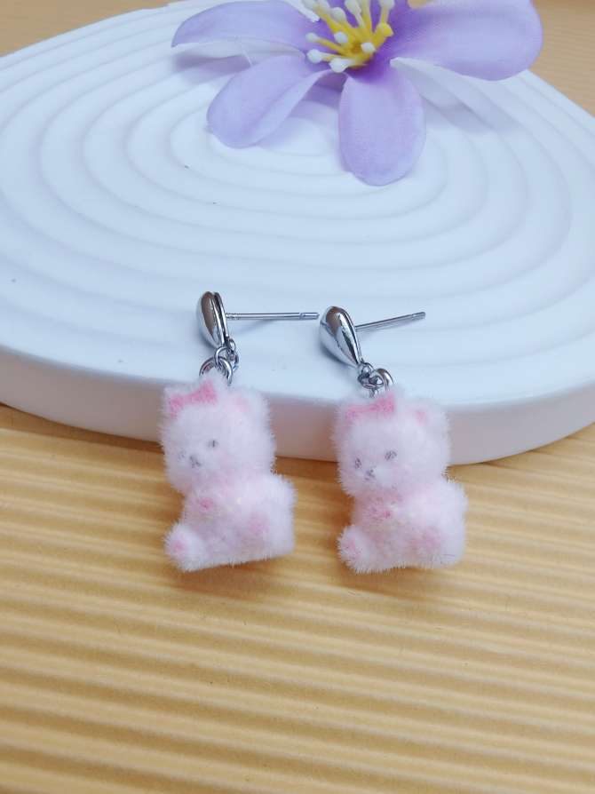 圣诞系列可爱兔子耳钉和天使翅膀兔子钥匙扣详情图1