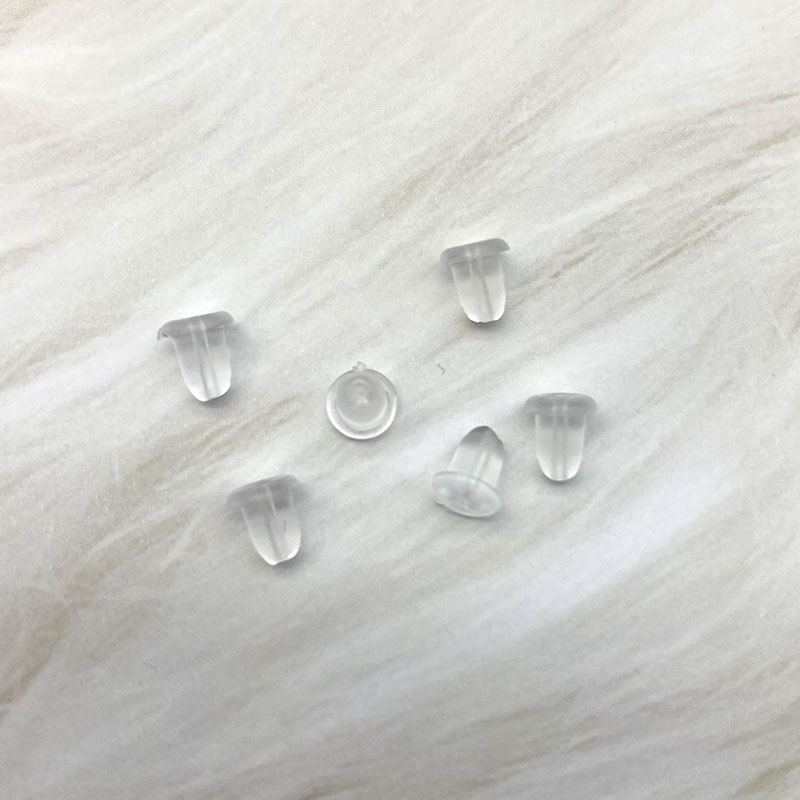 饰品耳饰配件硅胶汉堡耳堵透明防滑耳钉后塞套铜圈耳背帽