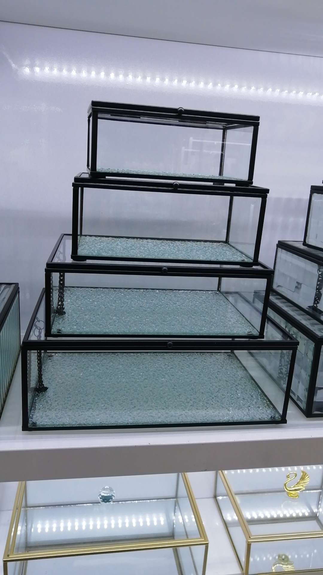 玻璃盒首饰盒化妆盒