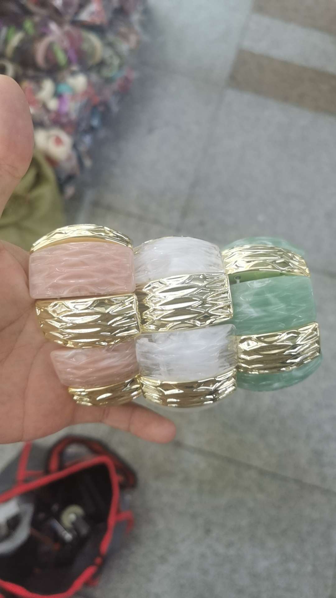 叮当镯手饰欧美风猫眼石手镯沙金时尚手链女简约百搭潮流饰品手镯欧美手镯