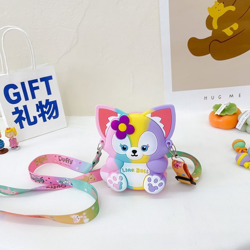 大号手机包包女粉色小狐狸矽胶包少女儿童玲娜贝尔解压益智斜挎包零钱包硅胶包详情图5