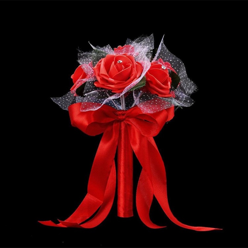 亚马逊伴娘花童手捧花泡沫手捧花 六头手捧花新娘手捧花婚庆批发