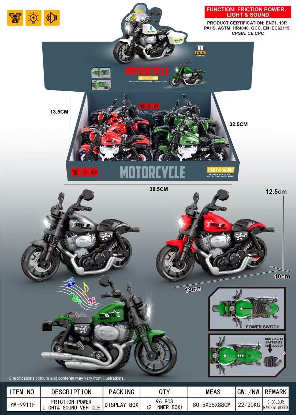 Cross-border children's inertial racing toys, boy simulation motorcycle racing model ornaments, kindergarten gift toys wholesale details Picture