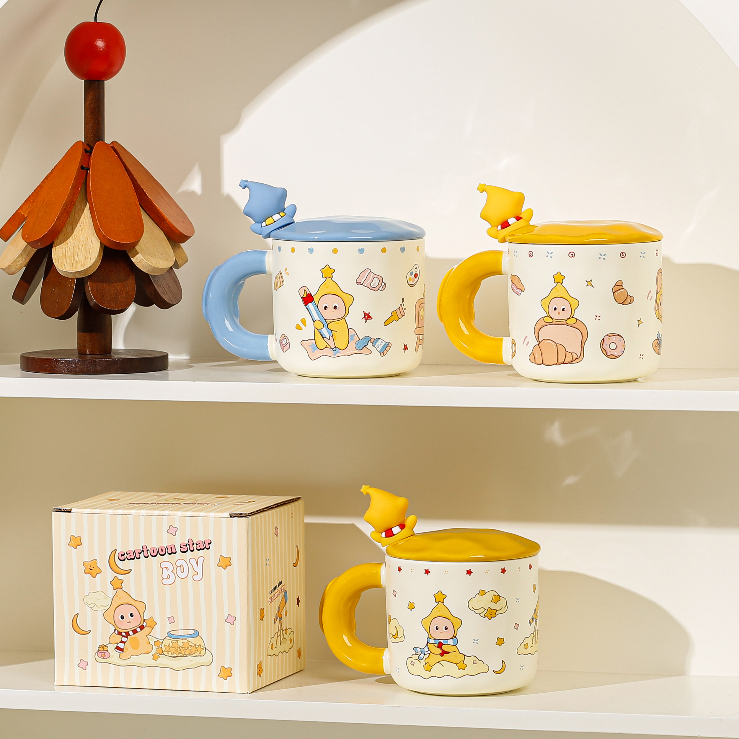 Creative cartoon water cups, cute and good-looking, Children's Day mugs, ceramic cups, birthday gifts, household drinking cups