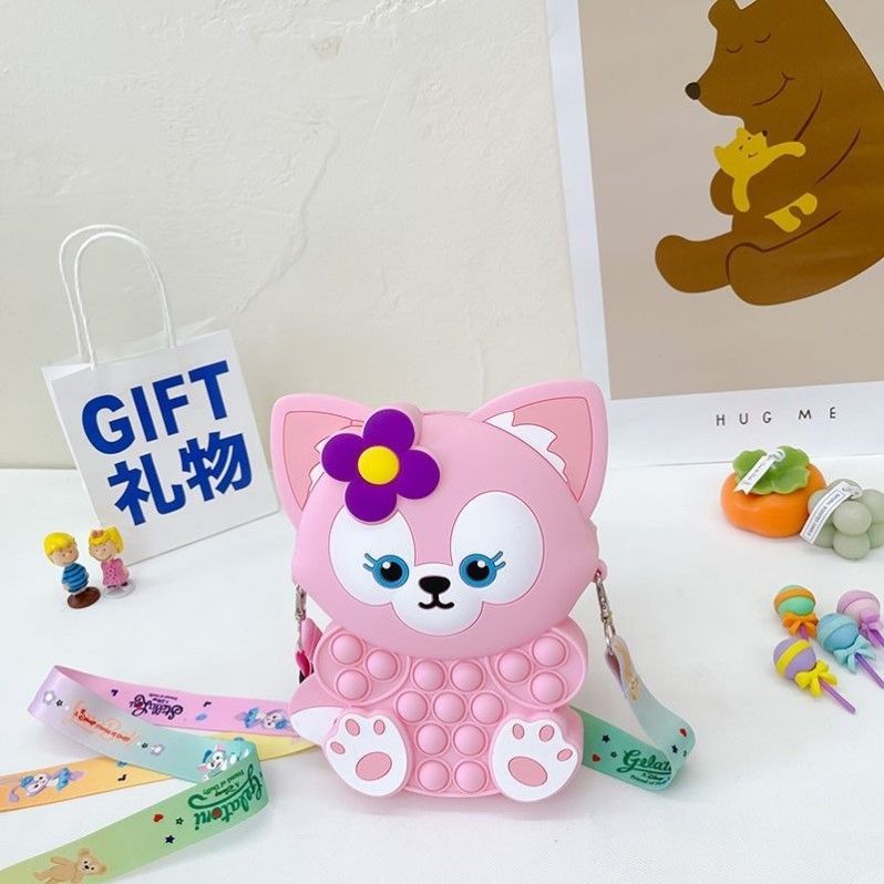 大号手机包包女粉色小狐狸矽胶包少女儿童玲娜贝尔解压益智斜挎包零钱包硅胶包详情图12