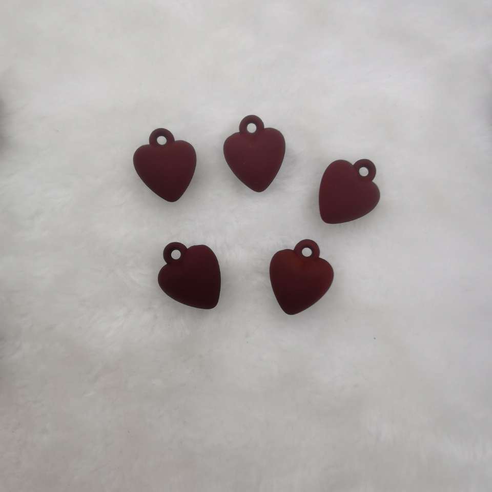 New DIY jewelry accessories, acrylic hand feel paint heart heart pendant, keychain bag, mobile phone chain pendant, 500 pieces per package Item Picture