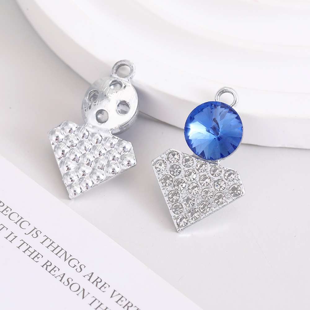 欧式轻奢合金镶钻小挂件巴洛克钻石形状吊坠手工diy耳环项链吊坠配件详情图5