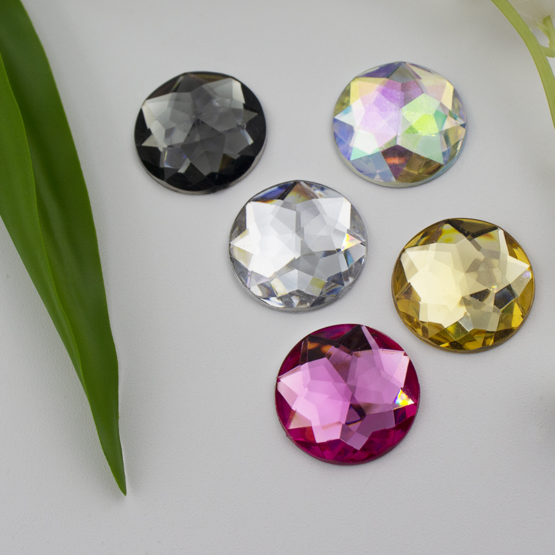 Acrylic flat bottom drill 52mm round multi-angled surface chamfered drill large round acrylic drill patch diy jewelry accessories Specification image