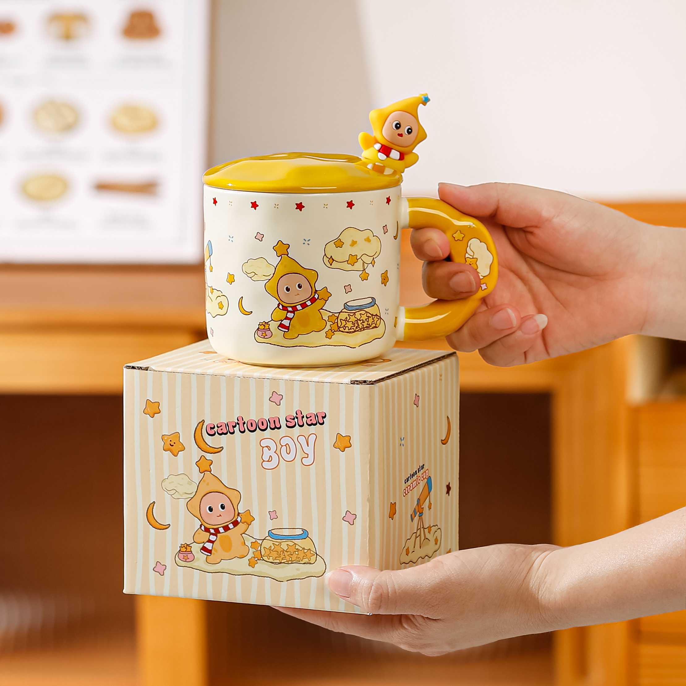 Creative cartoon water cups, cute and good-looking, Children's Day mugs, ceramic cups, birthday gifts, household drinking cups details Picture