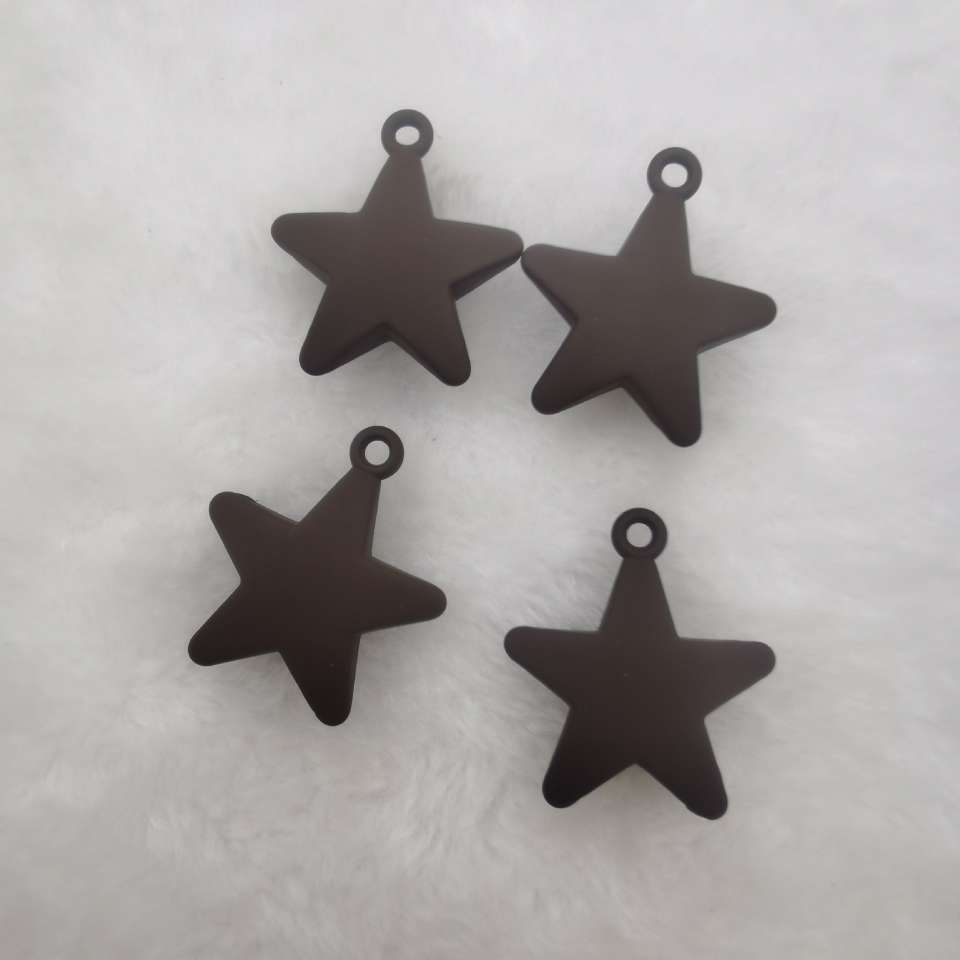 Acrylic hand feel paint macaron five-pointed star diy bag, hanging phone chain, keychain, pendant, star accessories, 200 pieces per package detail image 8