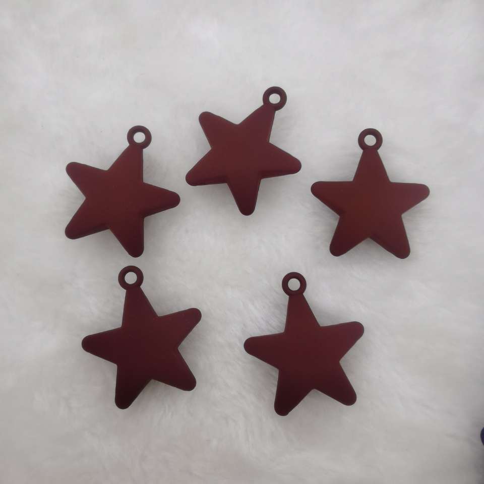 Acrylic hand feel paint macaron five-pointed star diy bag, hanging phone chain, keychain, pendant, star accessories, 200 pieces per package Item Picture