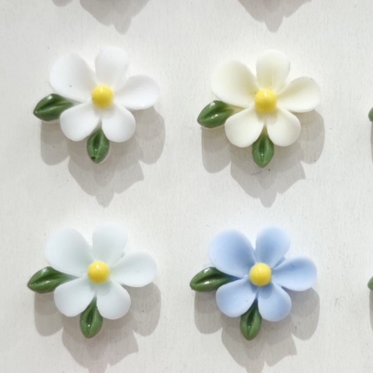 树脂五瓣花叶子马卡龙糖果色系DIY饰品配件材料手工制作配件装饰品用料