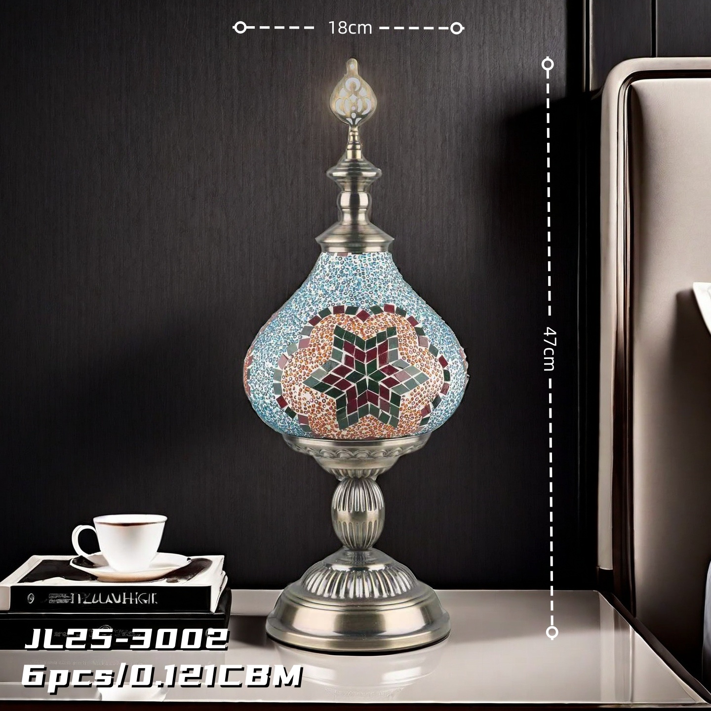 JL2025 new glass series table lamps, hotel supplies, bedside lamps manufacturer wholesale Specification image