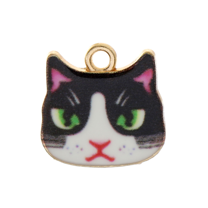 猫咪头像印花款DIY韩版饰品配件单吊小动物手绳挂件小猫头绳吊坠 多款可爱猫咪头像印花吊坠 卡通动物造型挂件DIY手工饰品详情1