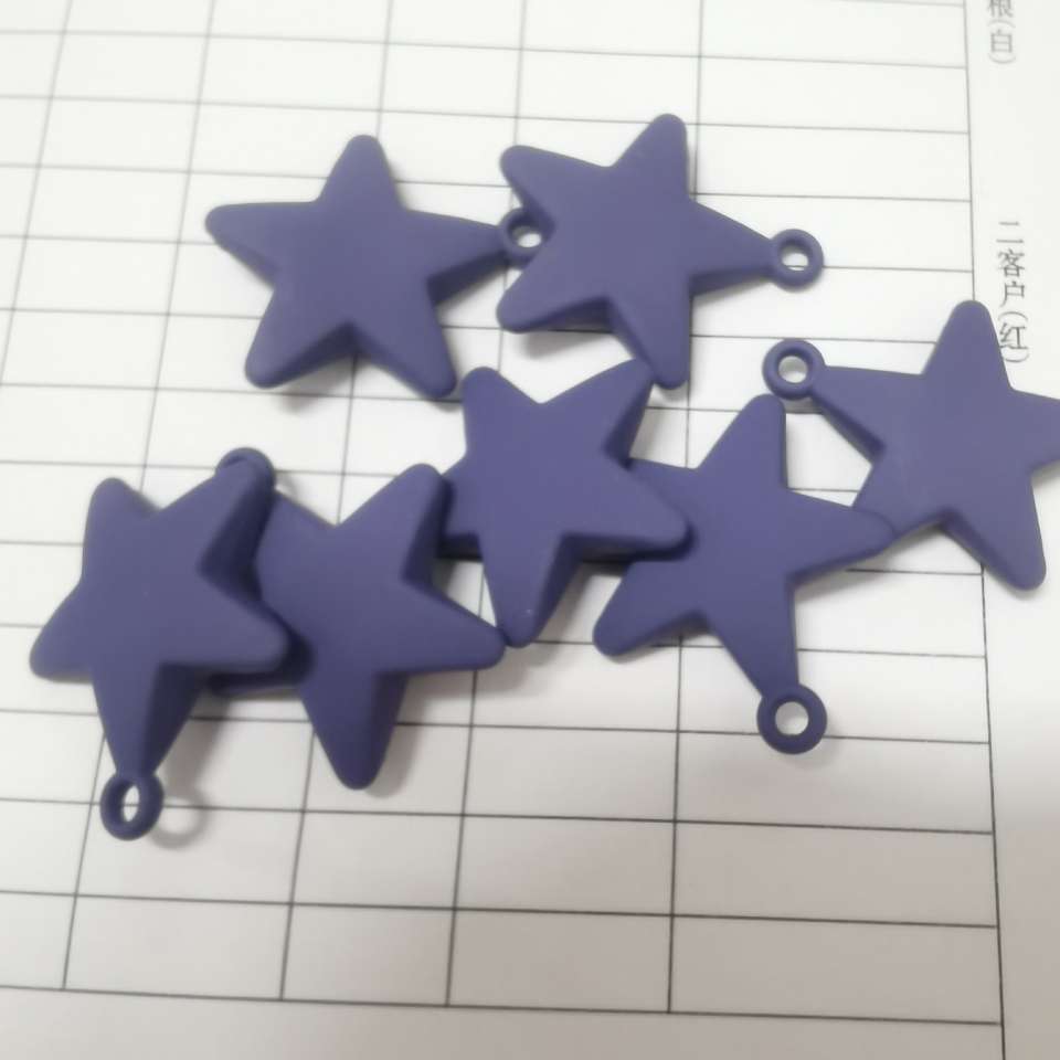 Acrylic hand feel paint macaron five-pointed star diy bag, hanging phone chain, keychain, pendant, star accessories, 200 pieces per package detail image 7