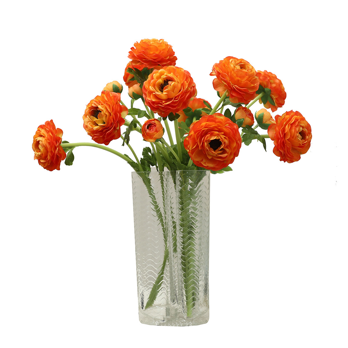 航宾胶管2头露莲牡丹仿真花摆设插花花瓶客厅装饰摆件中式餐桌花花艺假花花束白底实物图