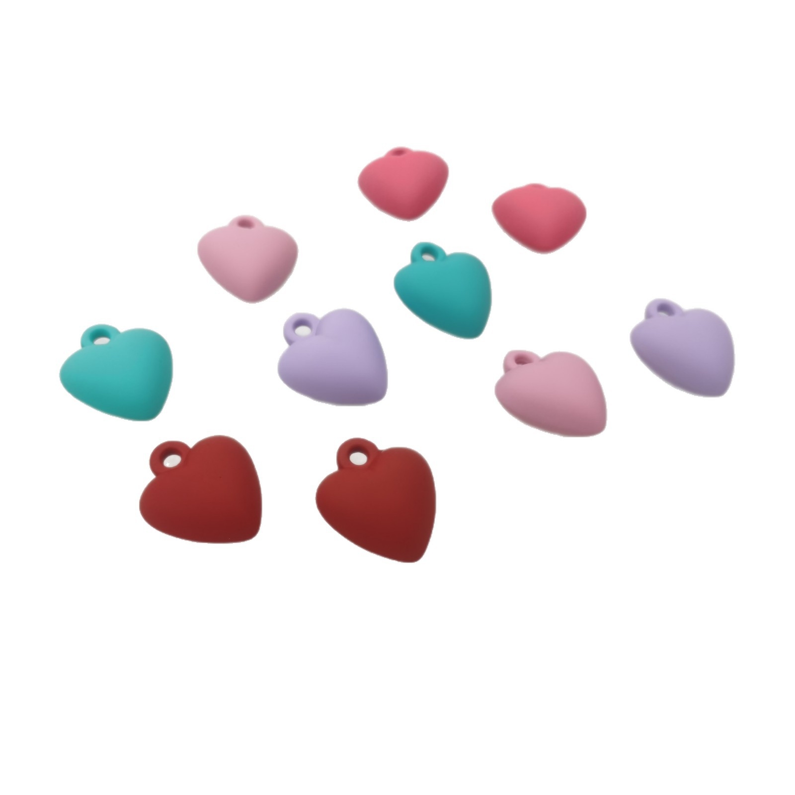 New Korean version lacquered hand feel paint heart-shaped keychain, woven rope bag pendant, personalized and versatile set, 200 pieces per package detail image 4