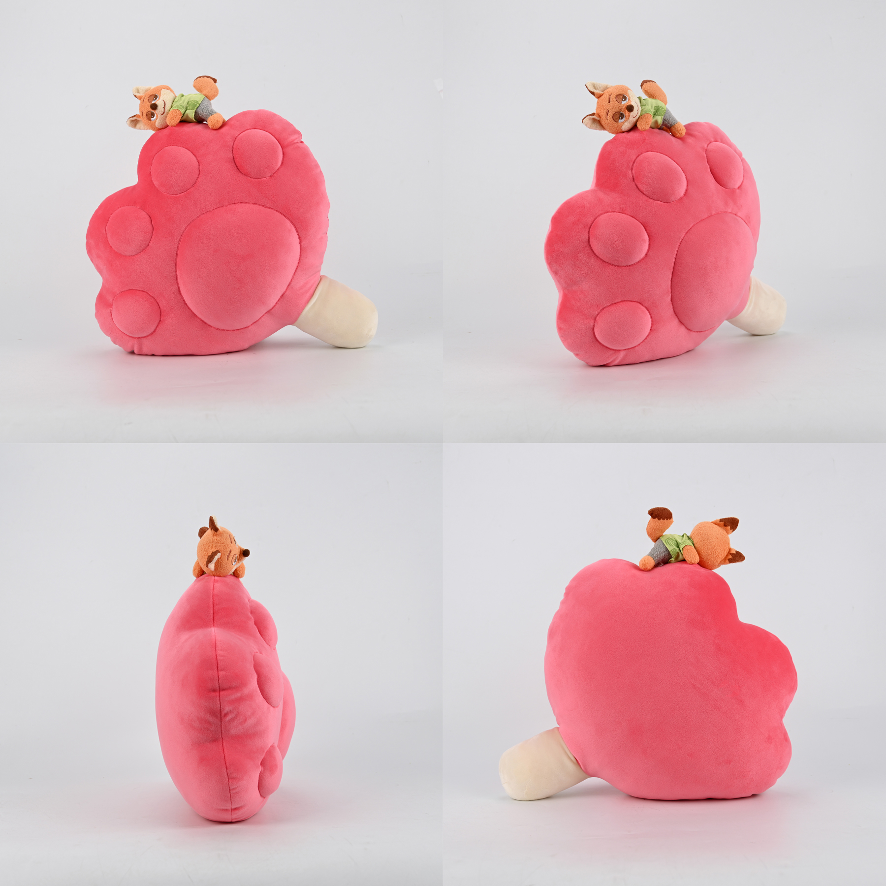 HWZD1866迪士尼疯狂动物城尼克趴爪爪抱枕白底实物图