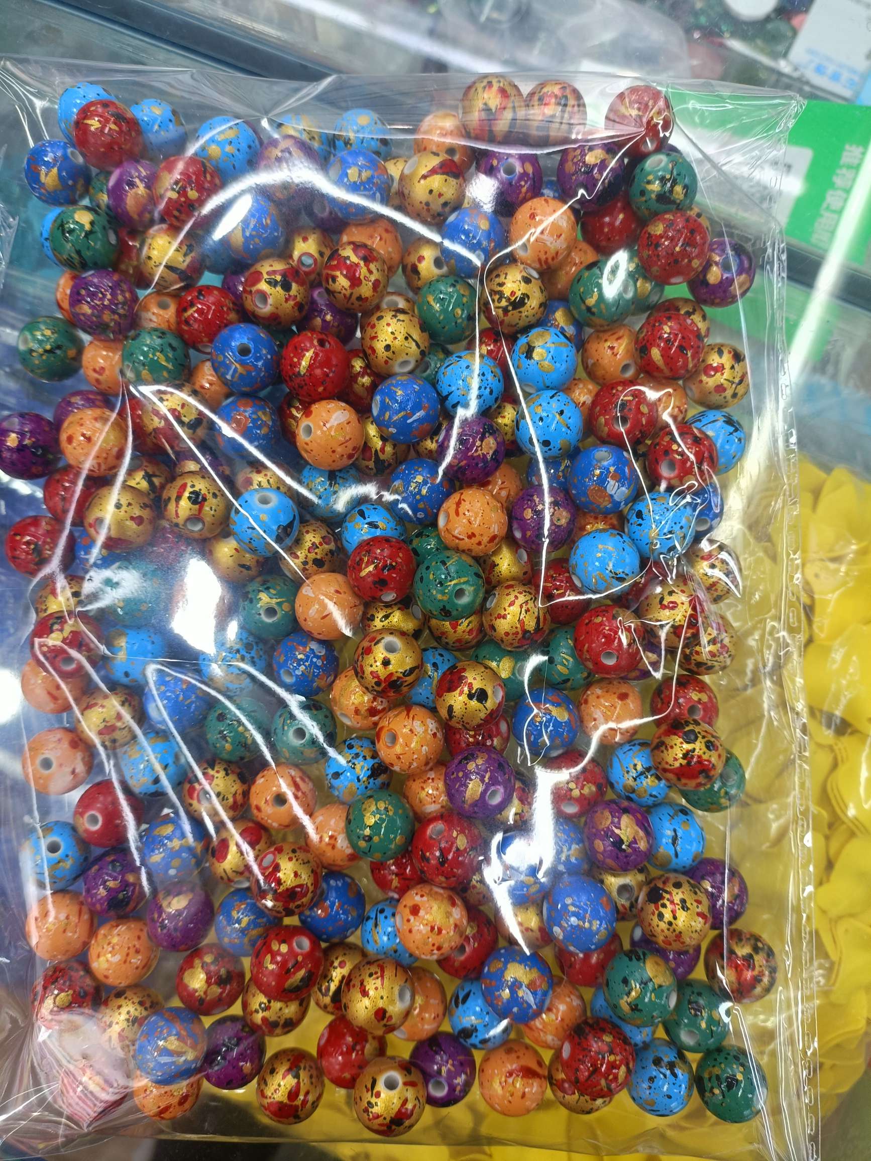 16mm round bead spray painting effect factory direct sales of jewelry accessories details Picture
