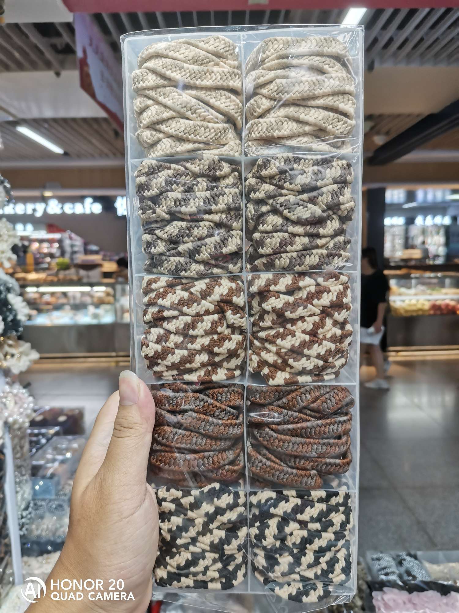咖色大地色编织宽发绳女士韩版拼接简约头绳儿童时尚发饰头饰发绳饰品拼色发绳