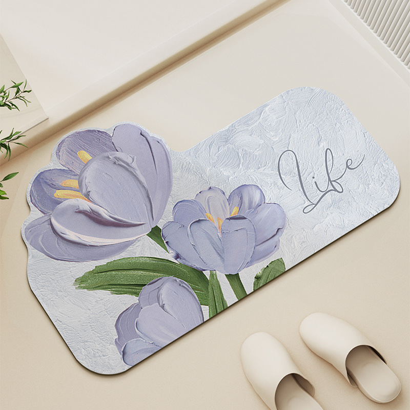 浴室地垫硅藻泥防滑吸水软垫洗手间卫生间厨房脚垫子门口厕所地毯2