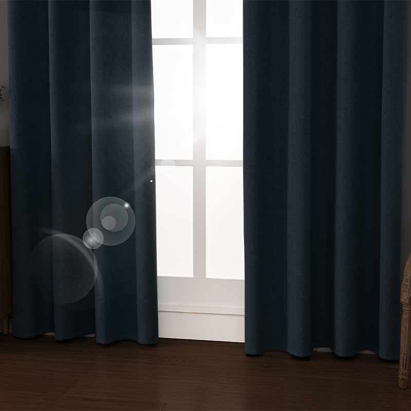 Amazon cross-border linen, cotton and linen 100% full blackout curtains, sun protection, heat insulation solid color export curtains Item Picture