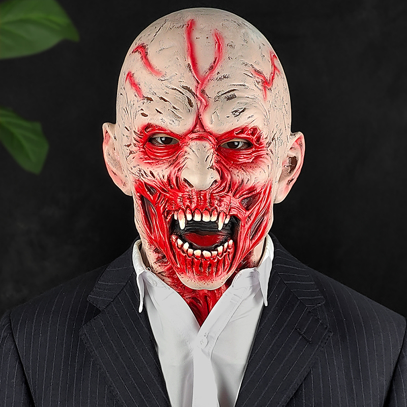 厂家直销现货跨境万圣节恐怖乳胶面具头套鬼屋派对僵尸道具外贸热销图