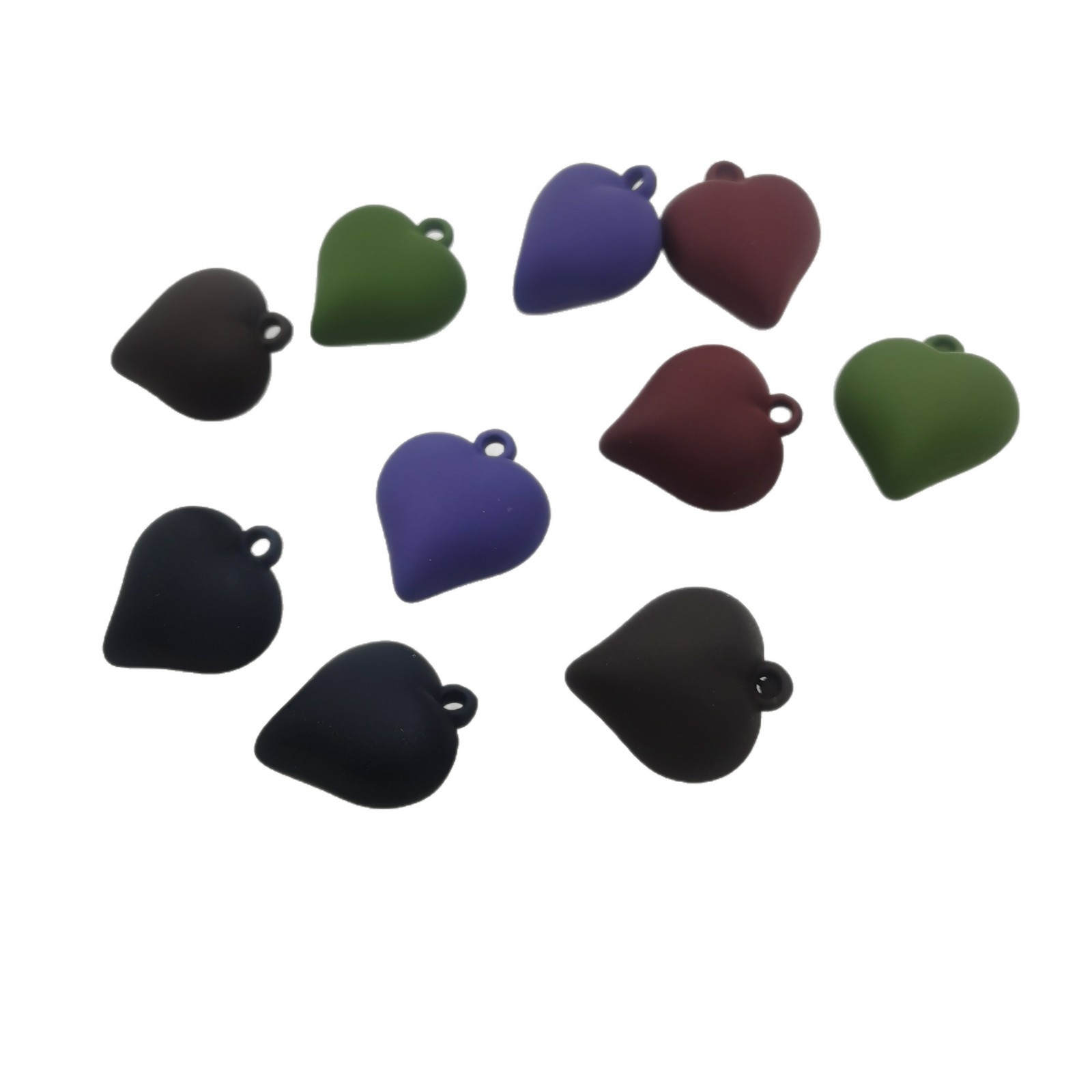 Acrylic hand feel paint heart-shaped macaron diy bag, hanging phone chain, keychain, pendant, accessory, 200 pieces per package detail image 4