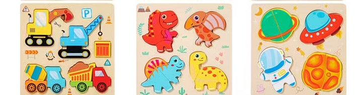 Wooden Montessori early education puzzle matching building blocks for infants and children, toys for boys and girls aged 0 to 3 Item Picture