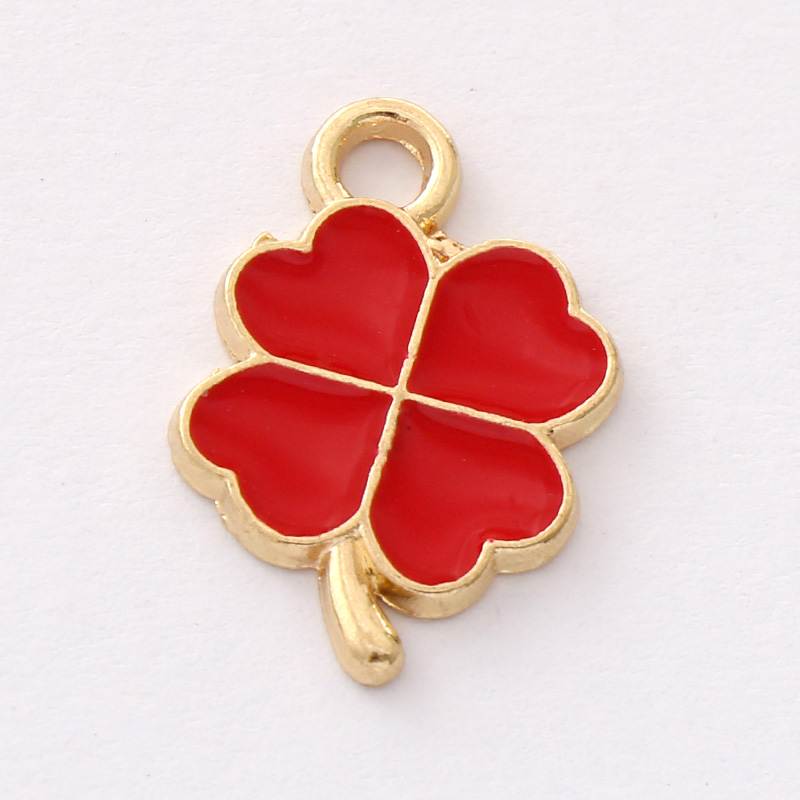 diy饰品配件 滴油合金四叶草小吊坠  手链项链吊坠耳饰钥匙扣挂件 详情图5