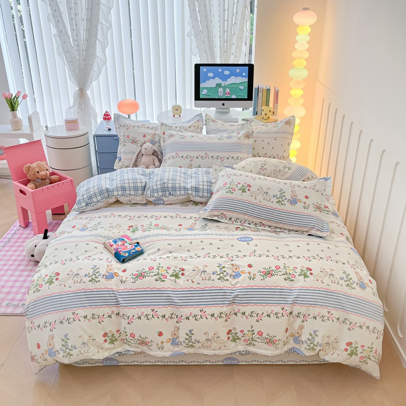 家纺家饰/四件套/床上用品/腈纶床笠四件套/床上用品学生夏季卡通产品图