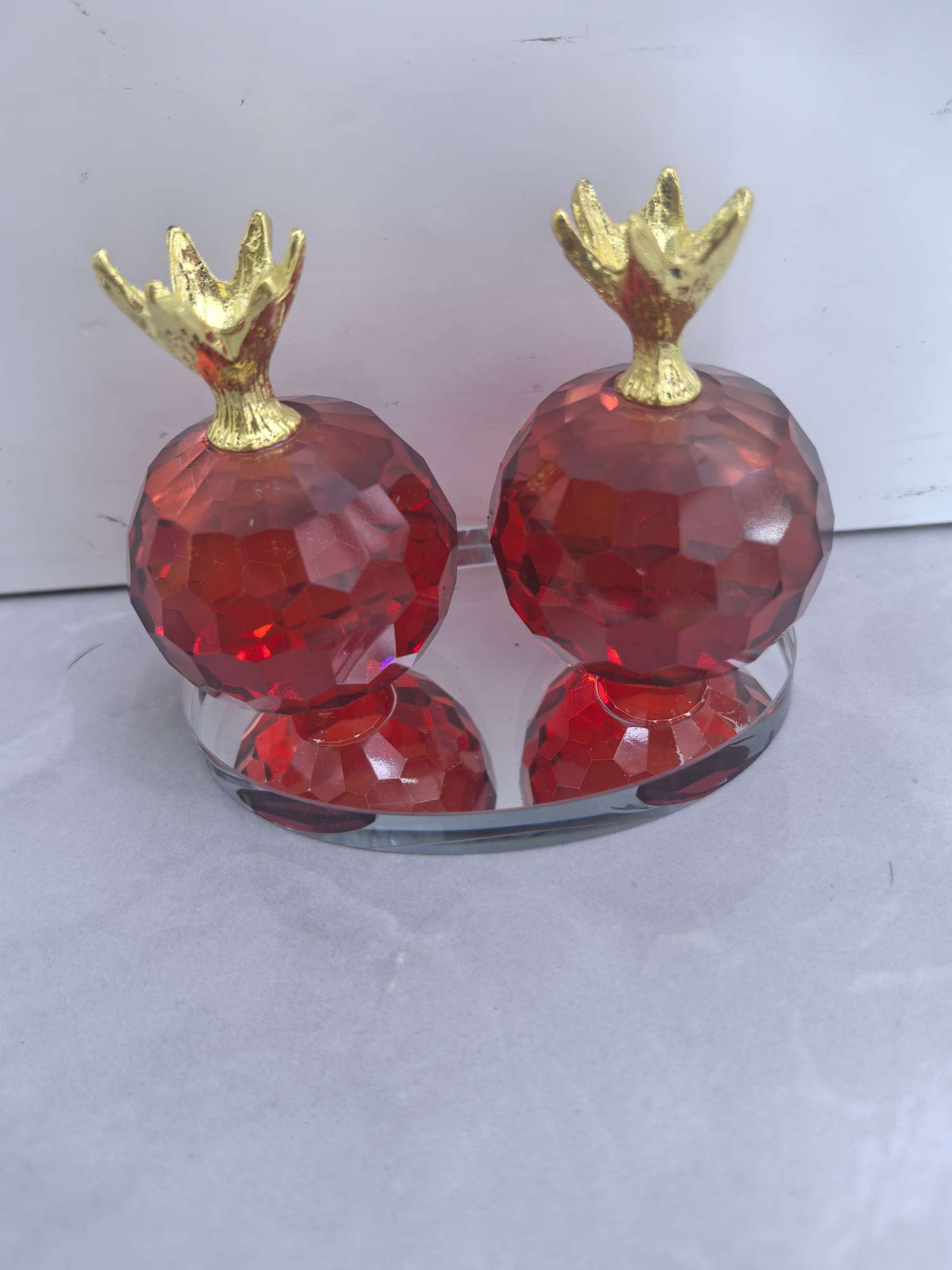 水晶工艺品紫水晶摆件发财树方块珠迪拜香精瓶子礼品收藏