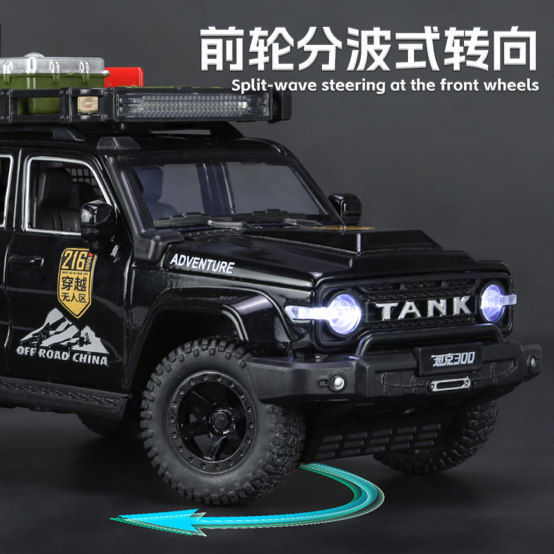 1:24 Tank 300 Limited Edition off-road vehicle alloy car model with sound, light and rebound Application Scenario