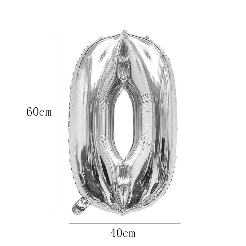 32寸银色数字加厚铝膜气球