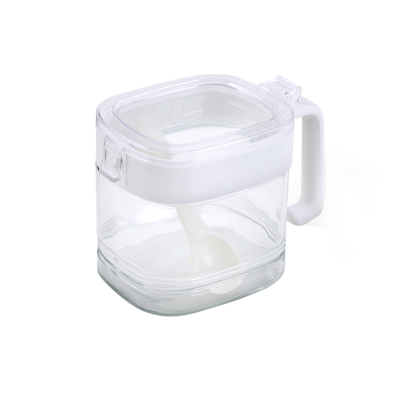M75-6552 Seasoning Box, a large capacity kitchen household seasoning jar, salt jar, condiment glass sealed seasoning box